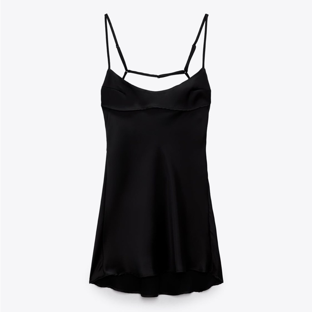 NWT Black Zara Satin Dress 🖤